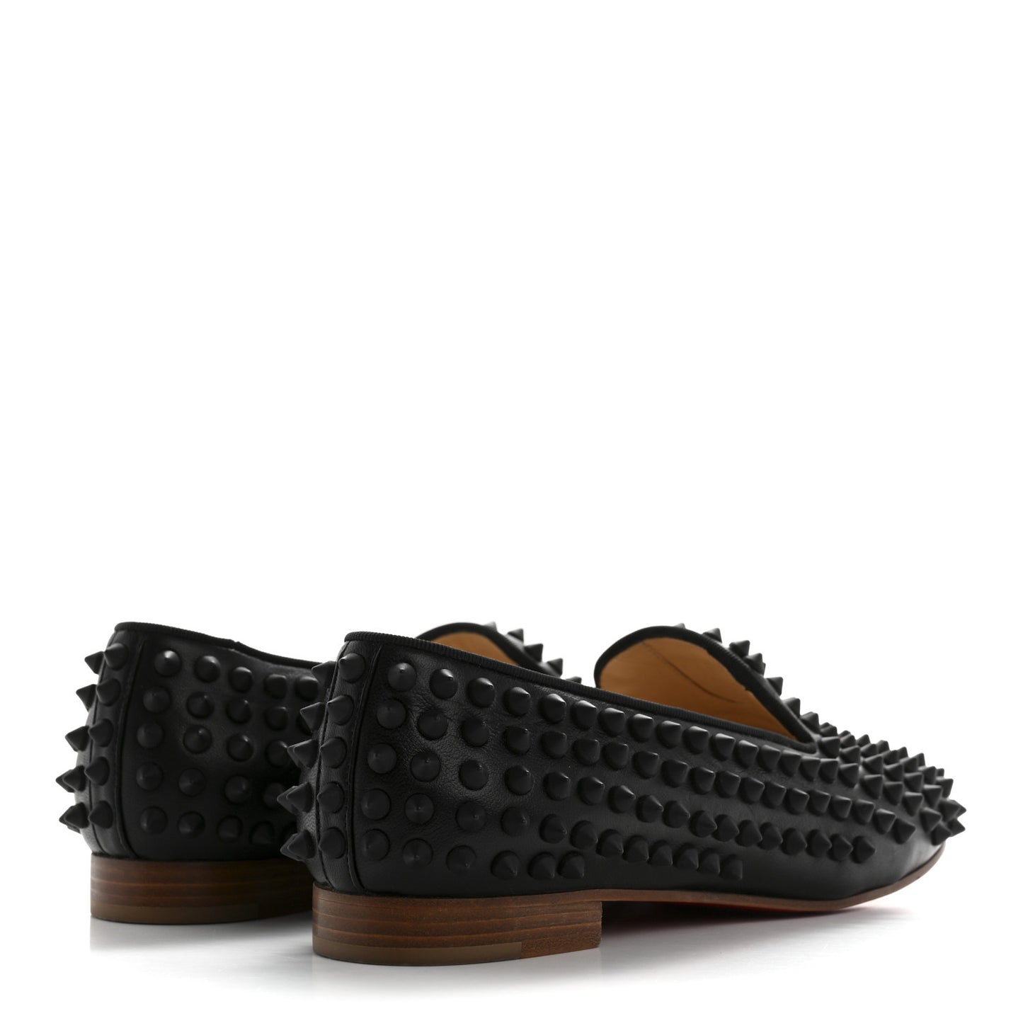 Nappa Calfskin Rolling Spikes Flat Loafer 36.5 Black