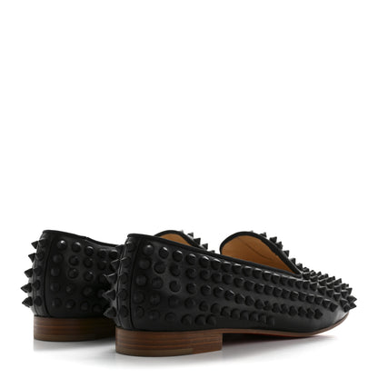 Christian Louboutin Nappa Calfskin Rolling Spikes Flat Loafer 36.5 Black 5 of 9