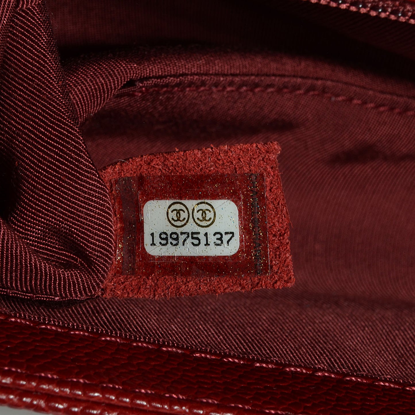 Caviar Quilted New Medium Boy Flap Dark Red