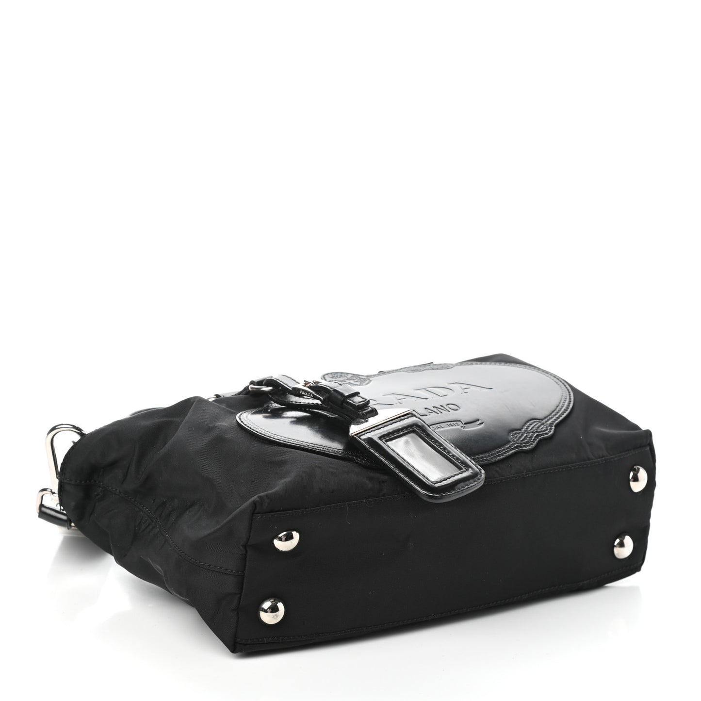 Tessuto Nylon Spazzolato Logo Tote Black