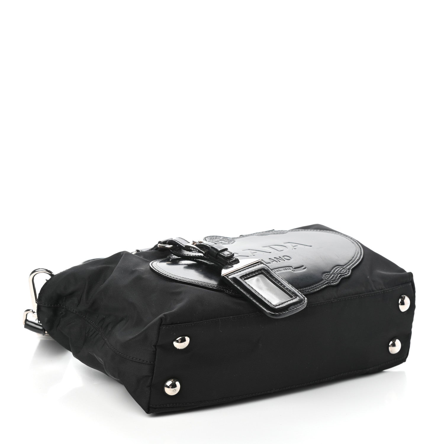 Prada Tessuto Nylon Spazzolato Logo Tote Black 4 of 9