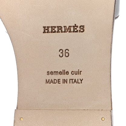 Hermes Box Calfskin Oran Sandals 36 White 7 of 10