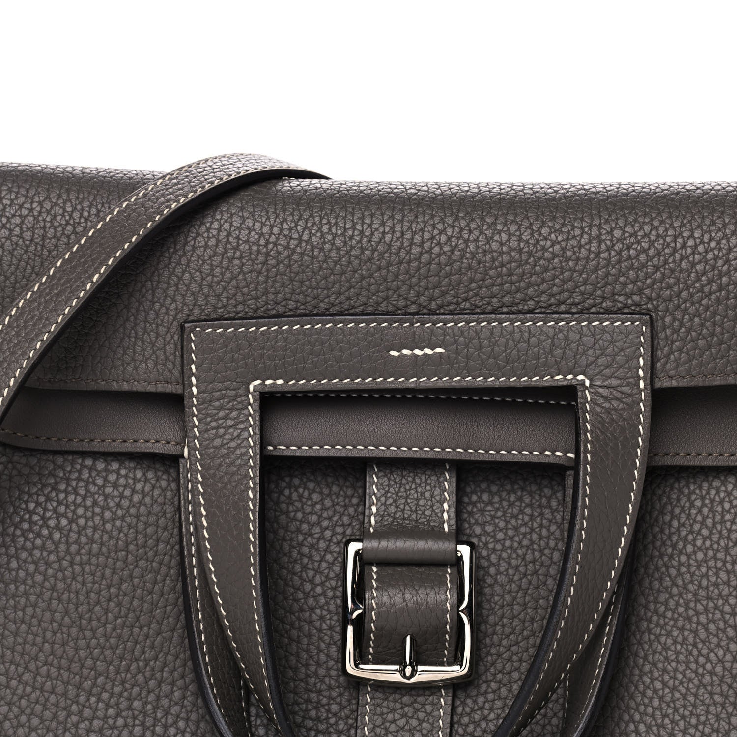 Hermes Taurillon Clemence Halzan 31 GM Etain 7 of 10
