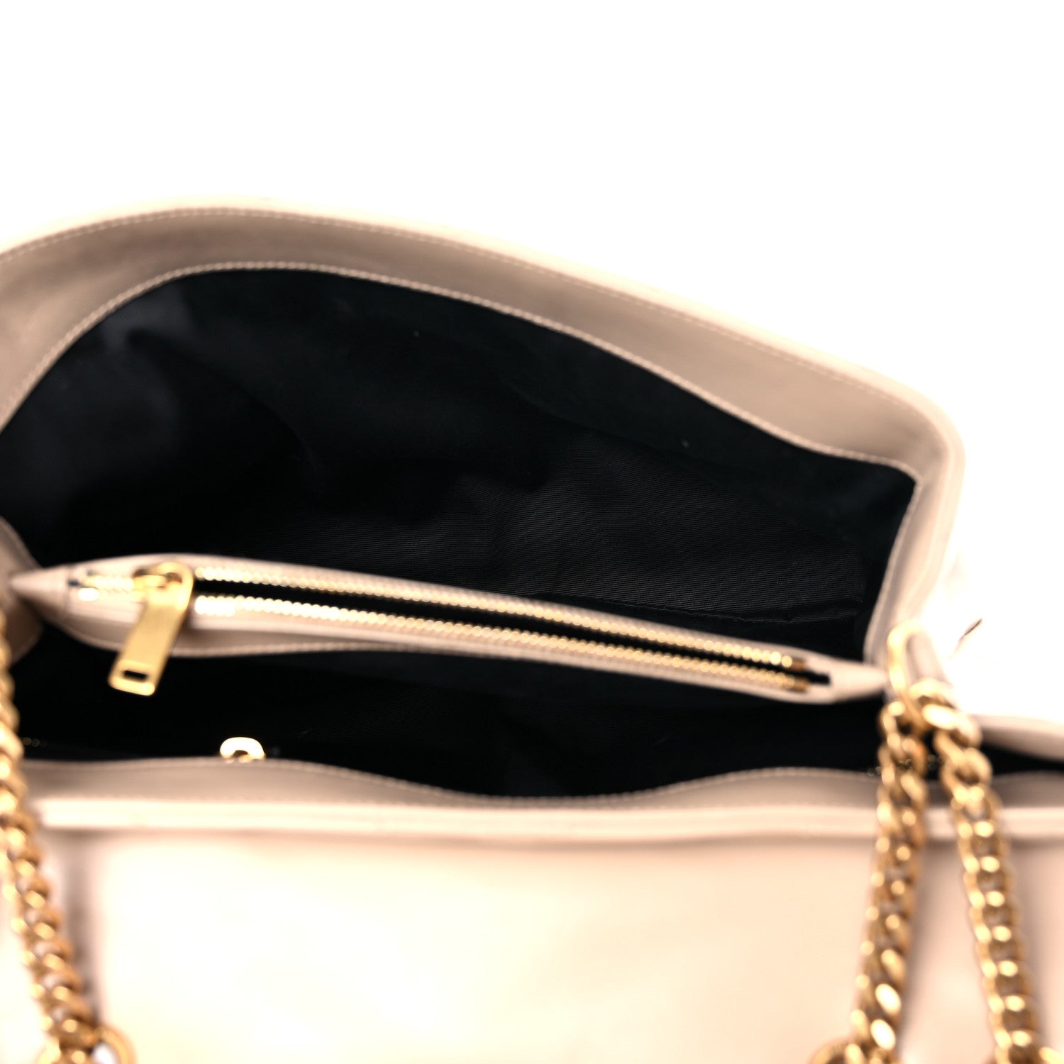 Saint Laurent Calfskin Y Quilted Monogram Medium Loulou Chain Satchel Light Natural 5 of 21