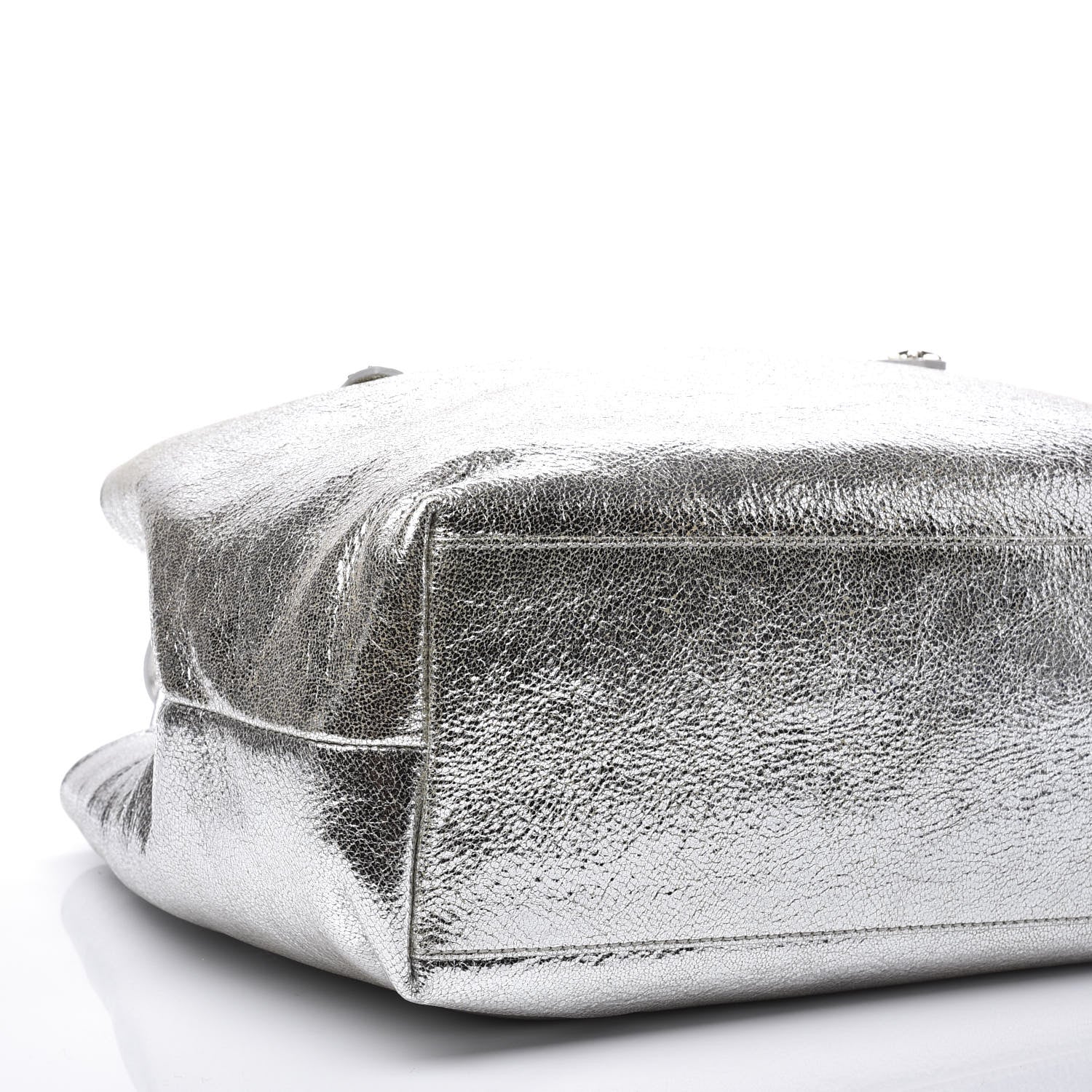 Chanel JIMMY CHOO Metallic Calfskin Sofia Shoulder Bag Silver 7 of 9