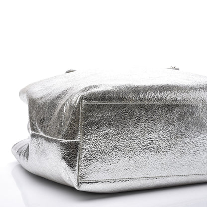 Chanel JIMMY CHOO Metallic Calfskin Sofia Shoulder Bag Silver 7 of 9