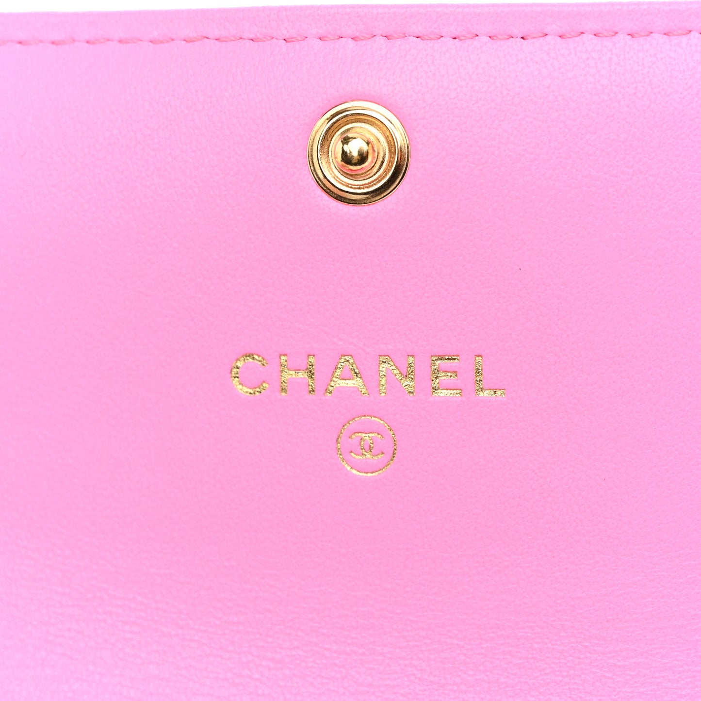 Denim Quilted Chanel 19 Flap Coin Purse With Chain Pink