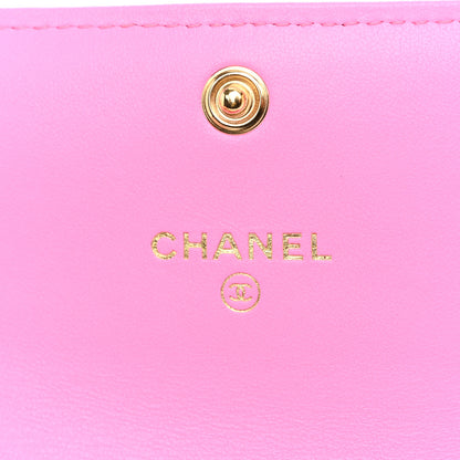 Chanel Denim Quilted Chanel 19 Flap Coin Purse With Chain Pink 6 of 12