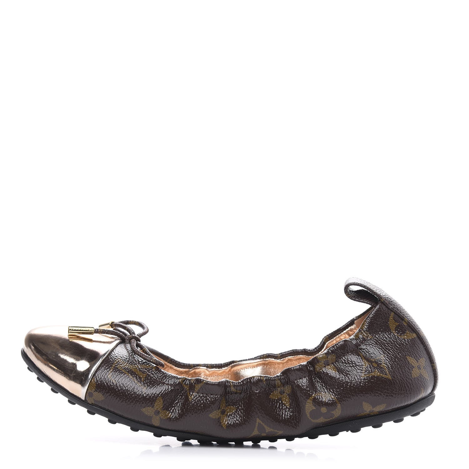 Louis Vuitton Patent Monogram Flirty Ballerina Flats 39 Gold 1 of 8