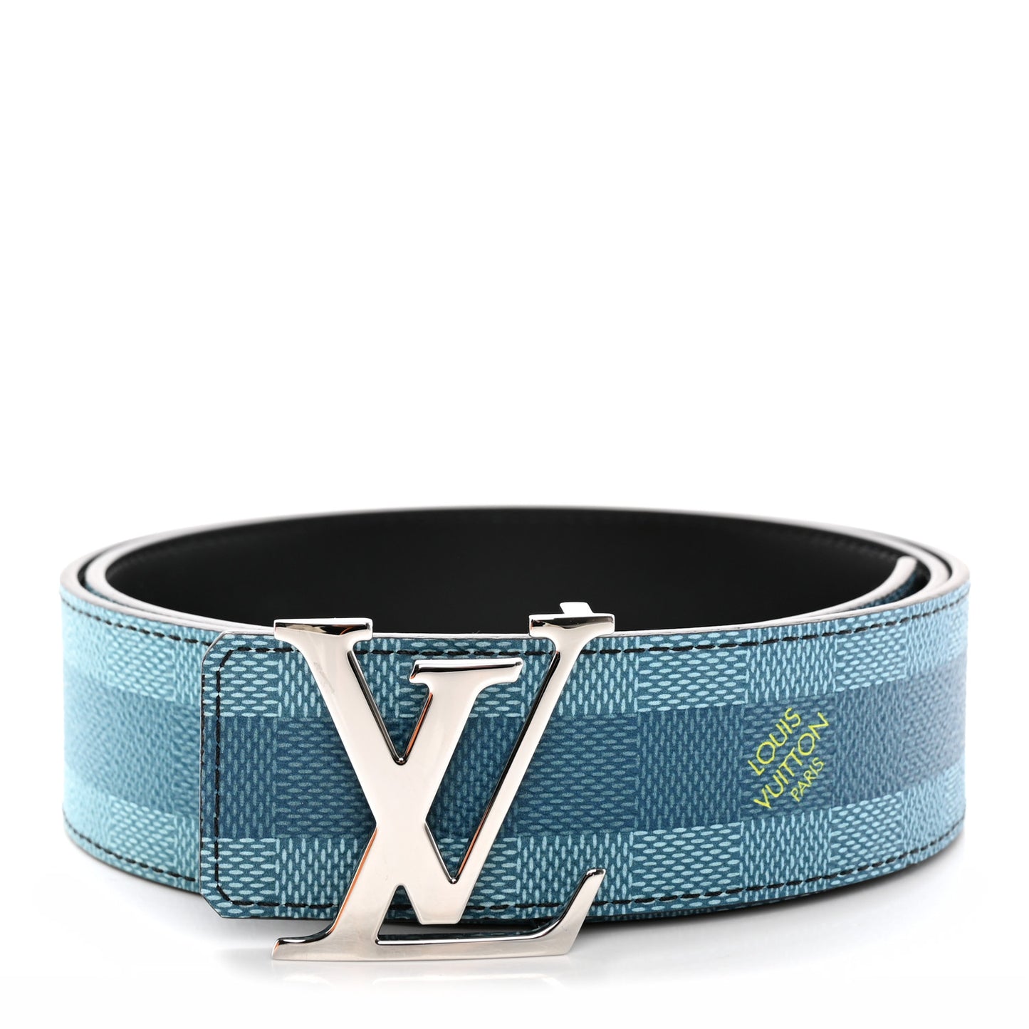 Damier Stripes 40MM LV Initiales Reversible Belt 85/34 Sky Blue