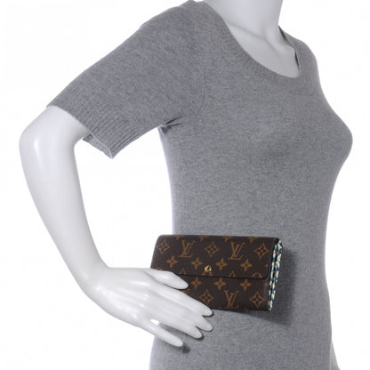 Louis Vuitton Monogram Leopard Sarah Wallet Blue Infini 2 of 7