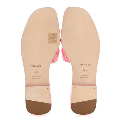 Hermes Lizard Oran Sandals 38.5 Pavot 6 of 10