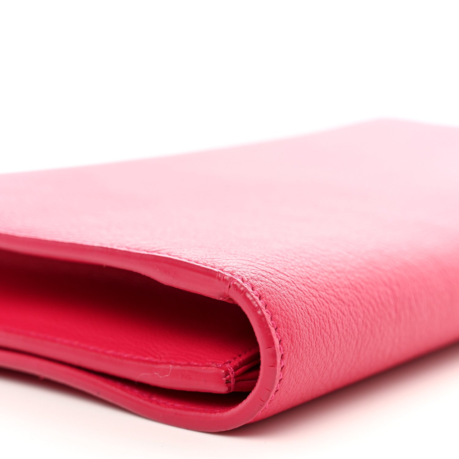 Saint Laurent Calfskin Monogram Large Belle De Jour Clutch Lipstick Fuchsia 8 of 9