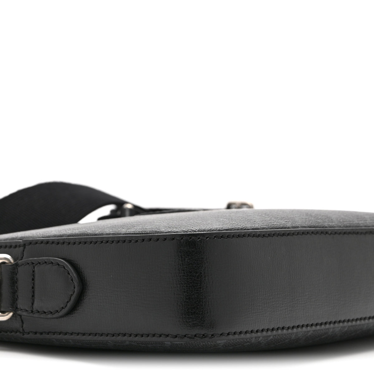 GG Supreme Monogram Azalea Calfskin Retro Interlocking G Wristlet Shoulder Bag Black