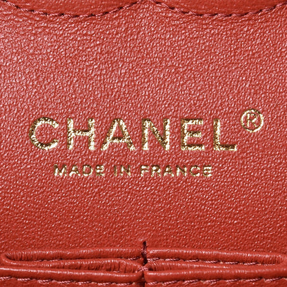 Chanel Lambskin Chevron Quilted Medium Double Flap Rosewood 8 of 9