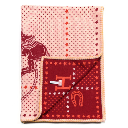 Hermes Wool Cashmere Western And Company Blanket Rouge H 2 of 4