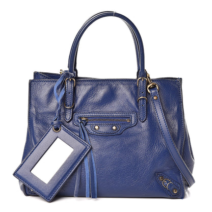 Balenciaga Calfskin Papier Mini A4 Tote Bleu Mineral 1 of 12