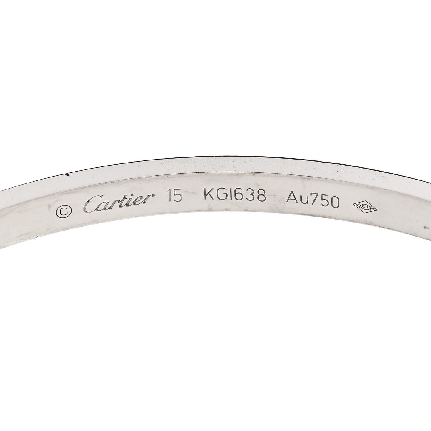 18K White Gold Small LOVE Bracelet 15