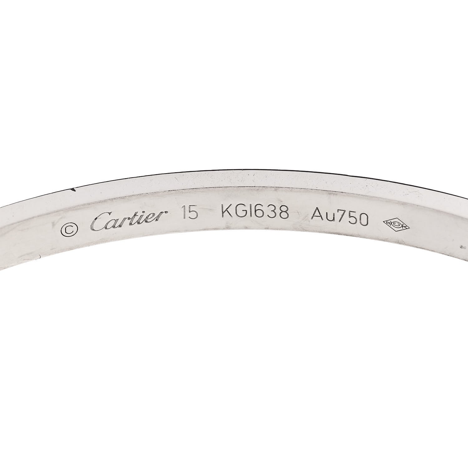 Cartier 18K White Gold Small LOVE Bracelet 15 6 of 8