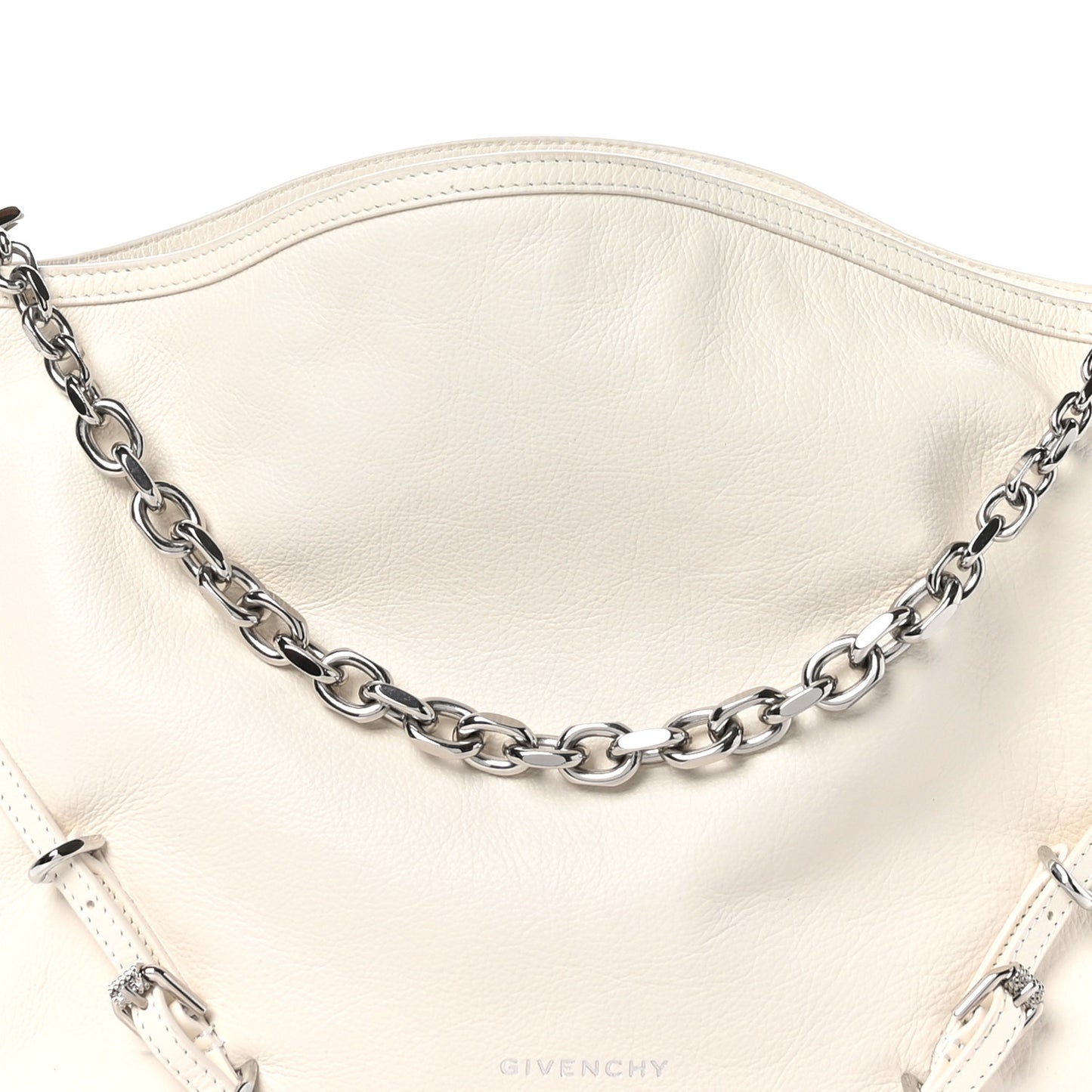 Tumbled Calfskin Medium Voyou Bag Ivory
