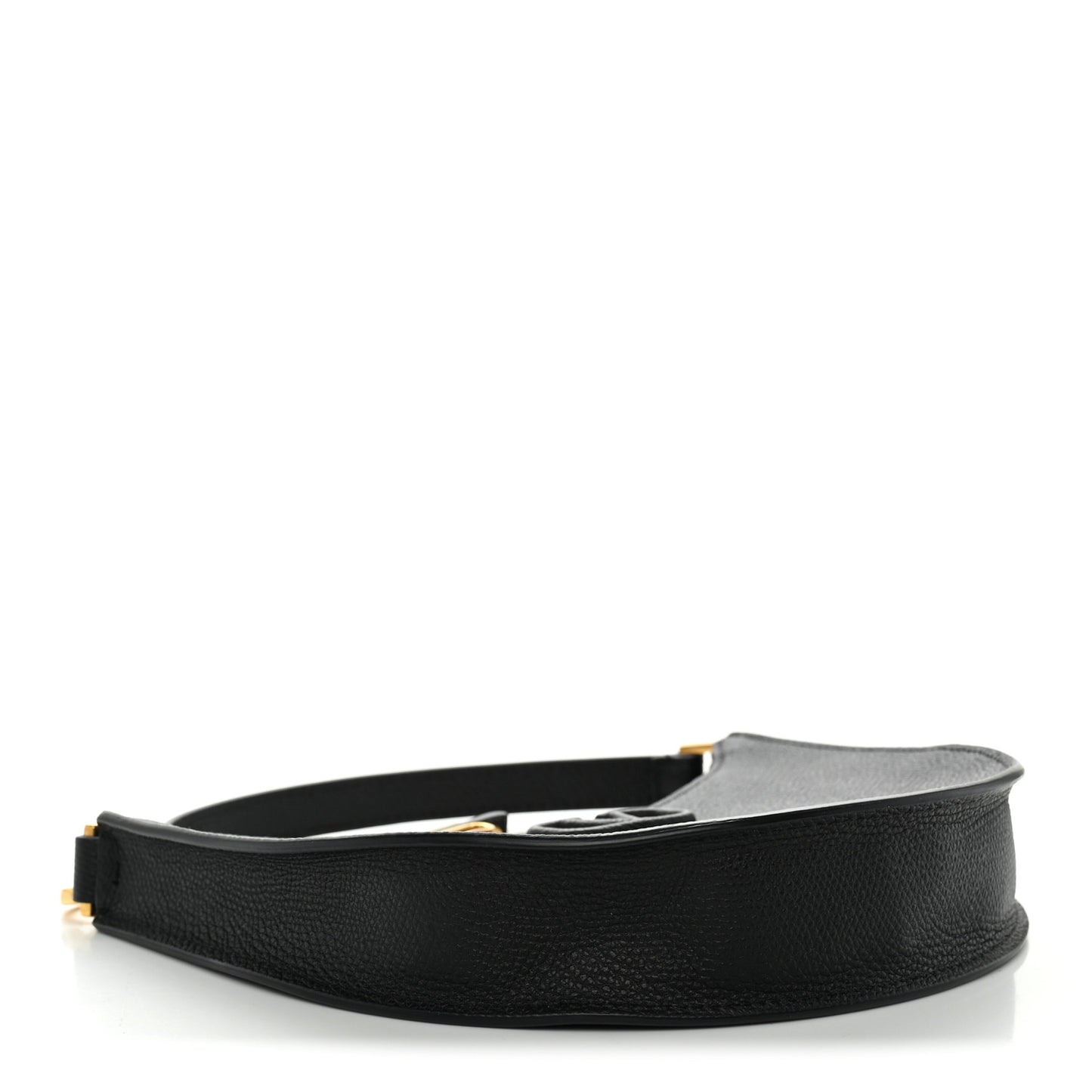 Grainy Calfskin Mini Vlogo Hobo Bag Black