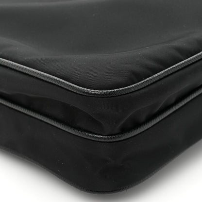 Prada Re-Nylon Saffiano Pocket Flat Messenger Bag Black 10 of 13