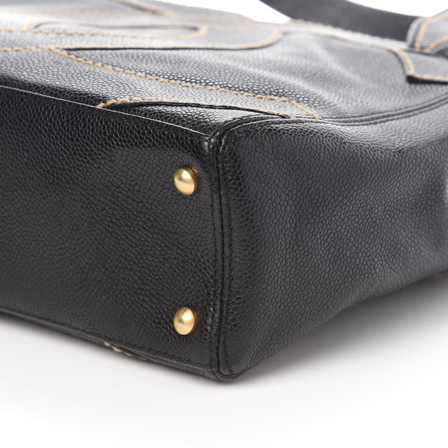 Chanel Caviar CC Stitched Small Tote Black 9 of 10
