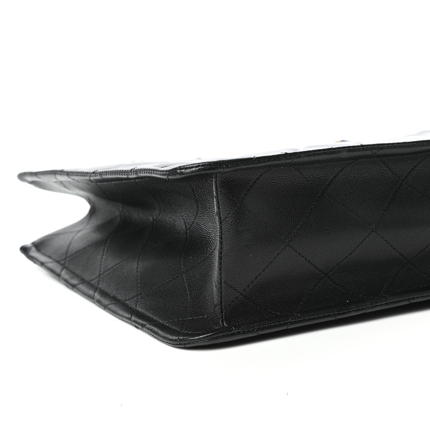 Caviar Quilted Sweet Classic Shopping Tote Black