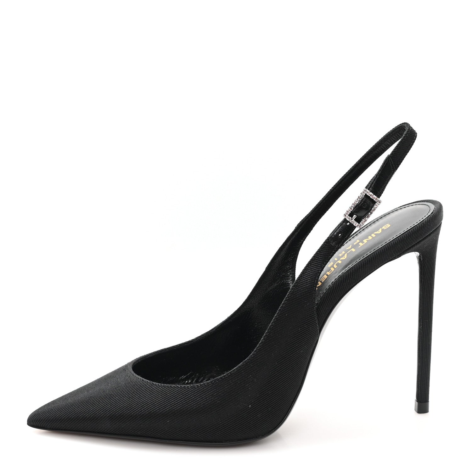 Saint Laurent Grosgrain Penelope Zoe 105 Slingback Pump 36.5 Black 1 of 10