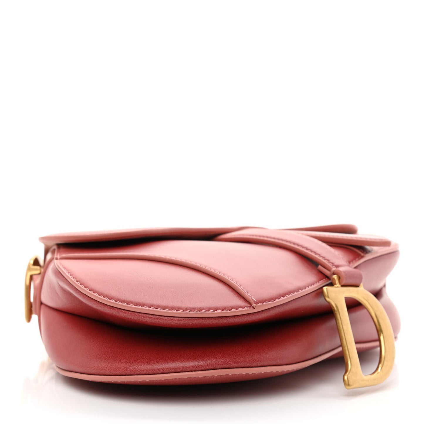 Gradient Calfskin Saddle Bag Pink