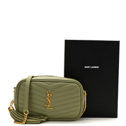 Saint Laurent Grain De Poudre Matelasse Monogram Mini Lou Camera Bag Light Sage 11 of 11