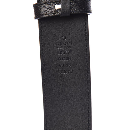 Gucci Textured Dollar Calfskin Nickel Double G 40mm Belt 90 36 Black 6 of 7