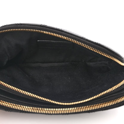 Saint Laurent Grained Lambskin Quilted Mini Becky Double Zip Bag Black 5 of 13