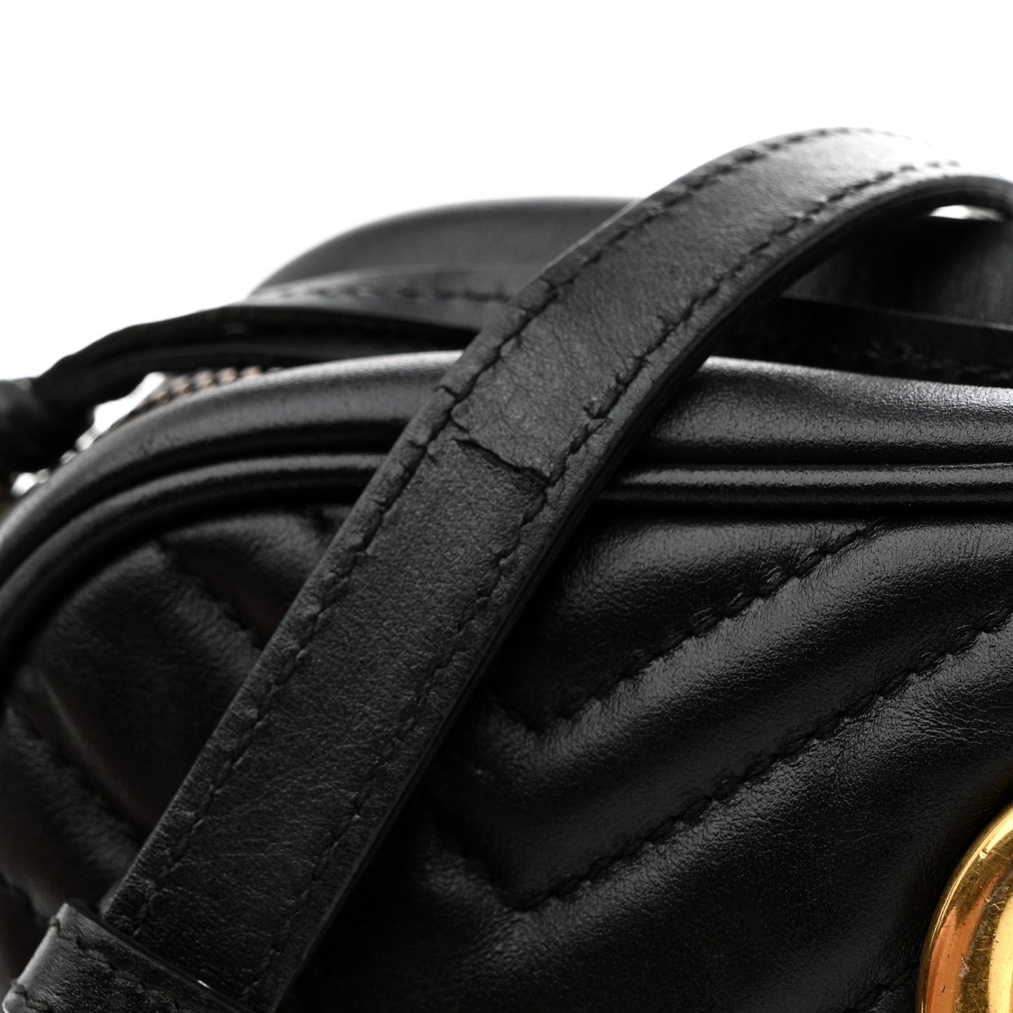 Calfskin Matelasse Small GG Marmont Chain Shoulder Bag Black