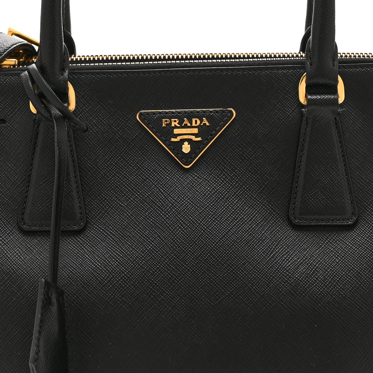 Prada Saffiano Small Galleria Double Zip Tote Black 10 of 12