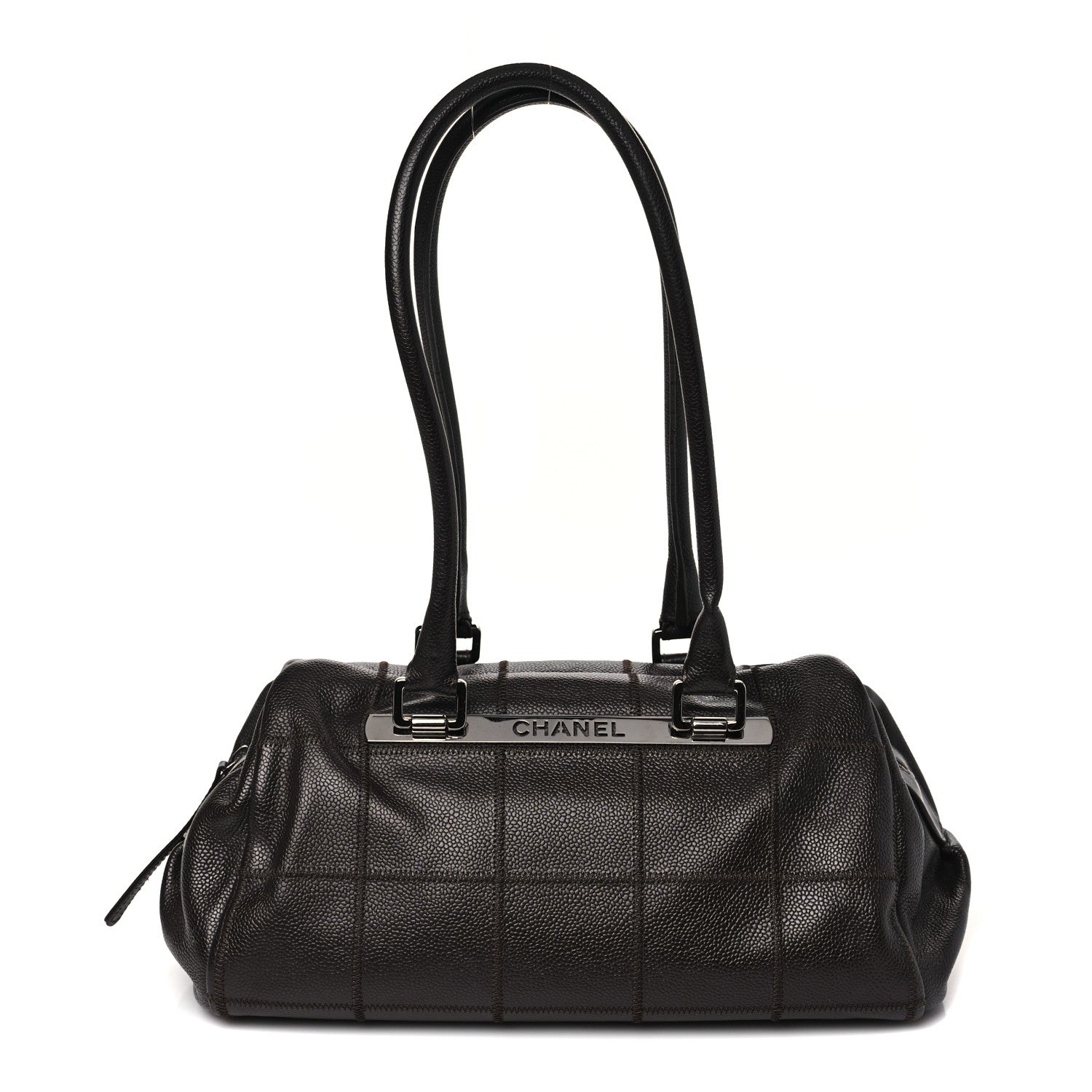 Chanel Caviar Square Stitched Tote Dark Brown 1 of 12