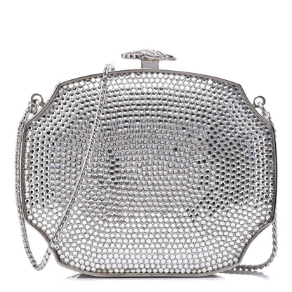 Judith Leiber Crystal Minaudiere Clutch Silver 1 of 10