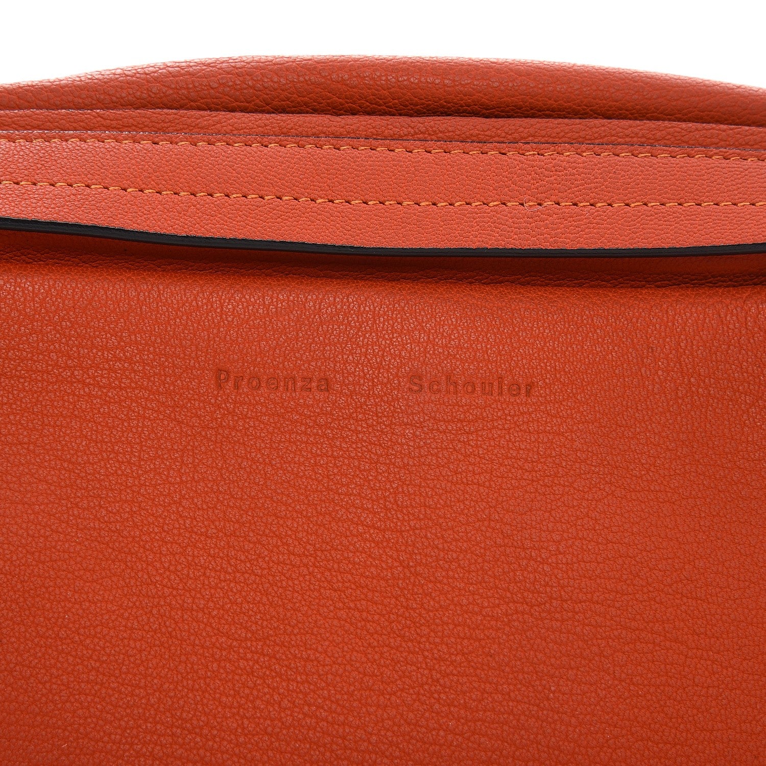 Proenza Schouler Grained Calfskin Carlton Clutch Dark Orange 8 of 12