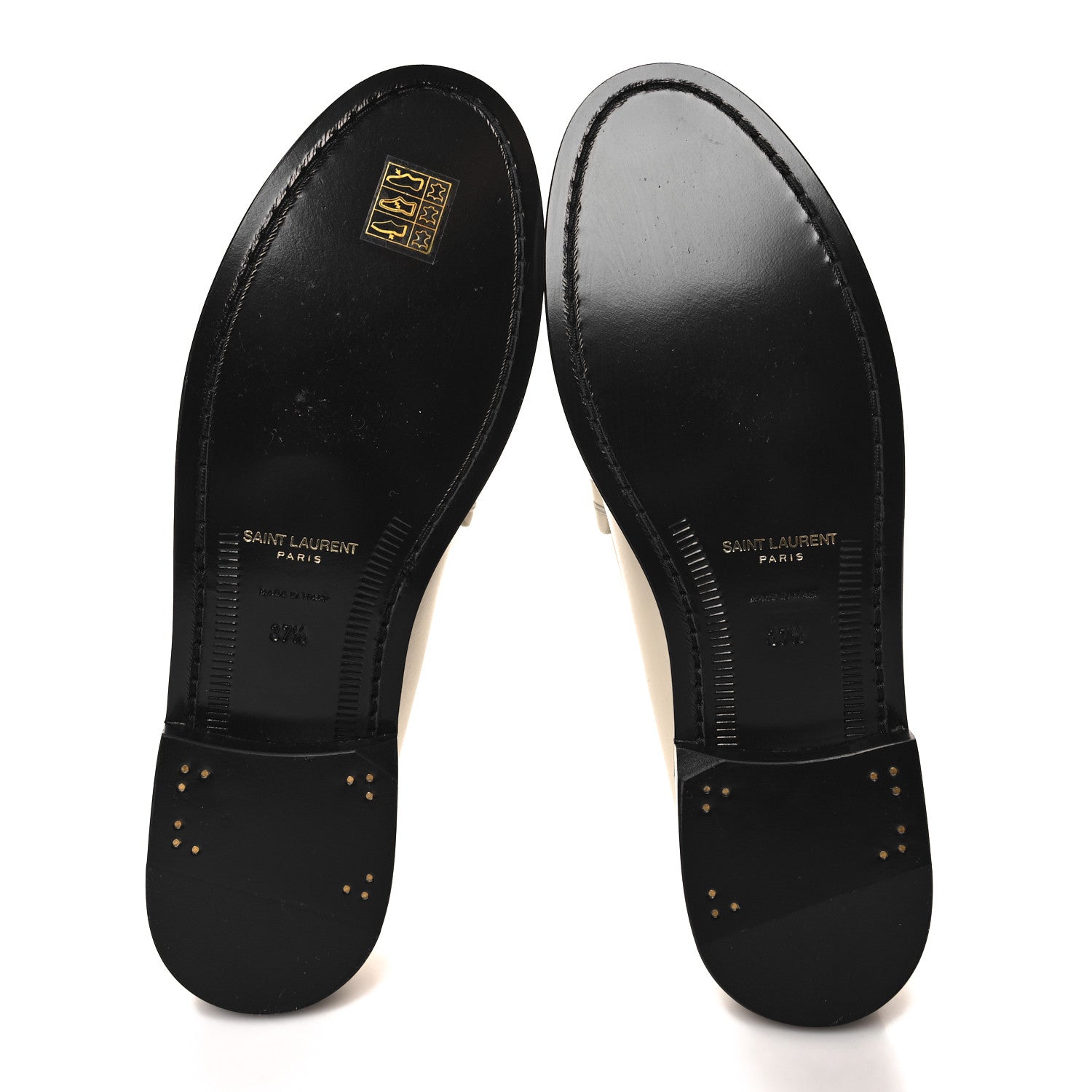 Saint Laurent Calfskin Penny Loafers 37.5 Pearl 5 of 10