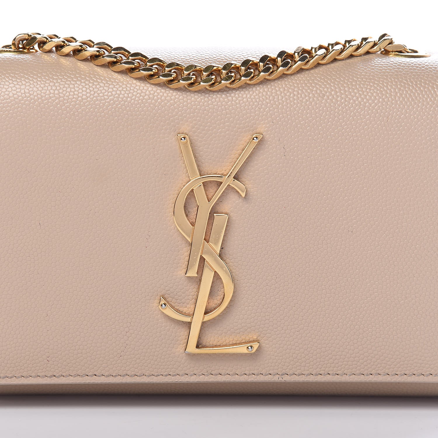 Saint Laurent Grain De Poudre Small Monogram Kate Satchel Nude Powder 13 of 13