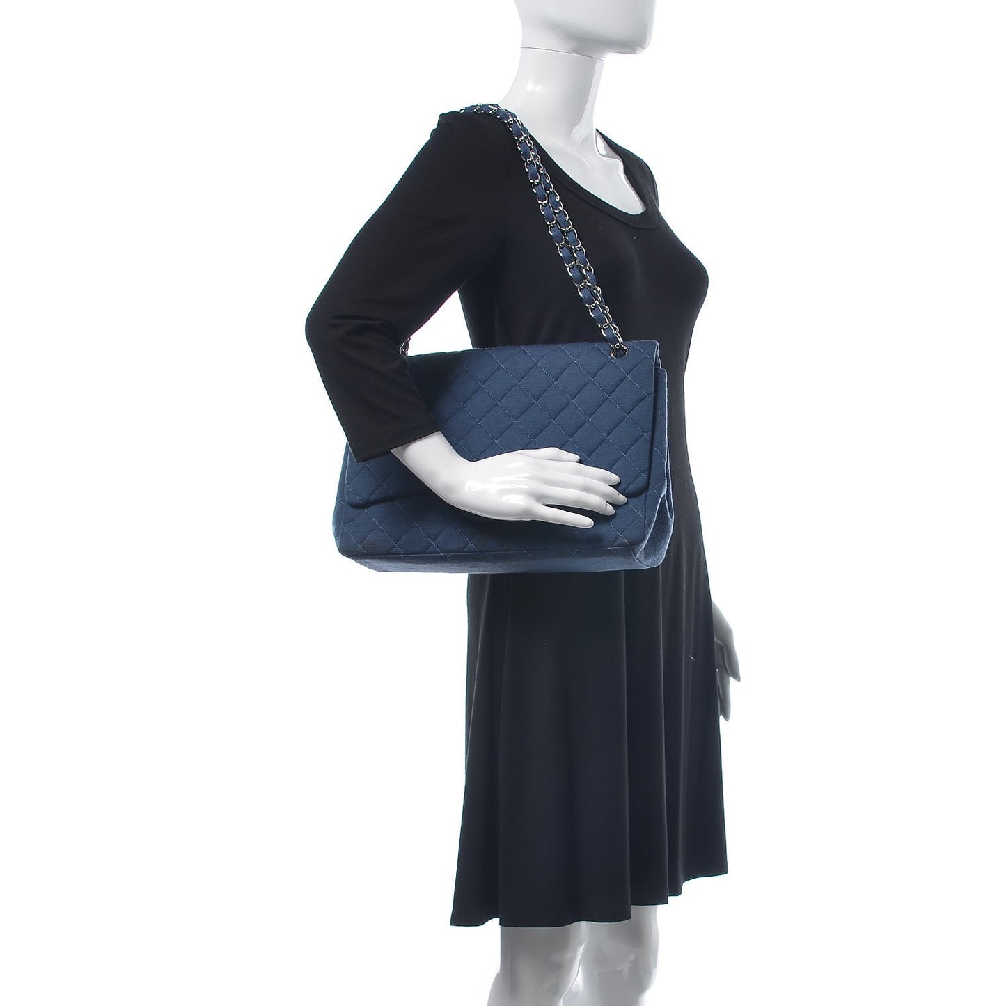 Jersey Quilted Maxi Single Flap Blue
