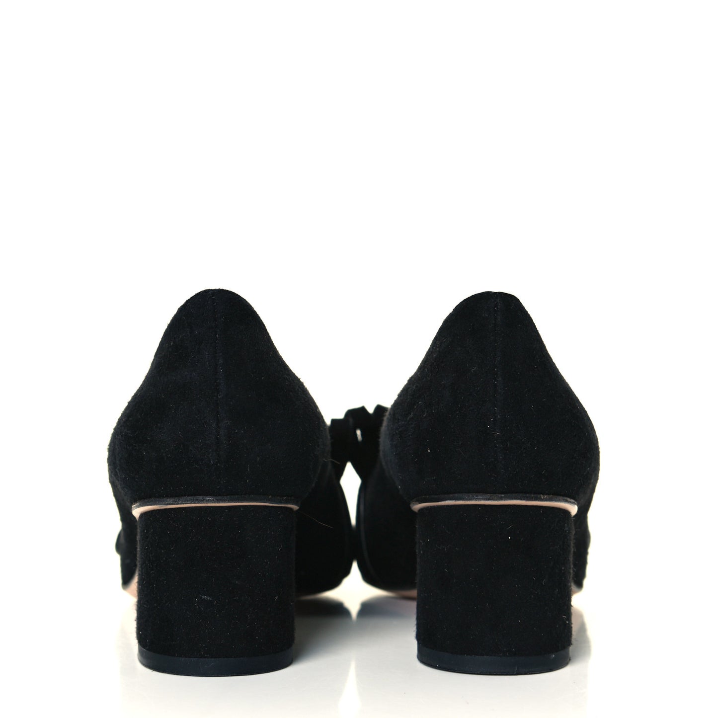 Kid Scamosciato GG Marmont Fringe 50mm Loafer Pumps 37.5 Black