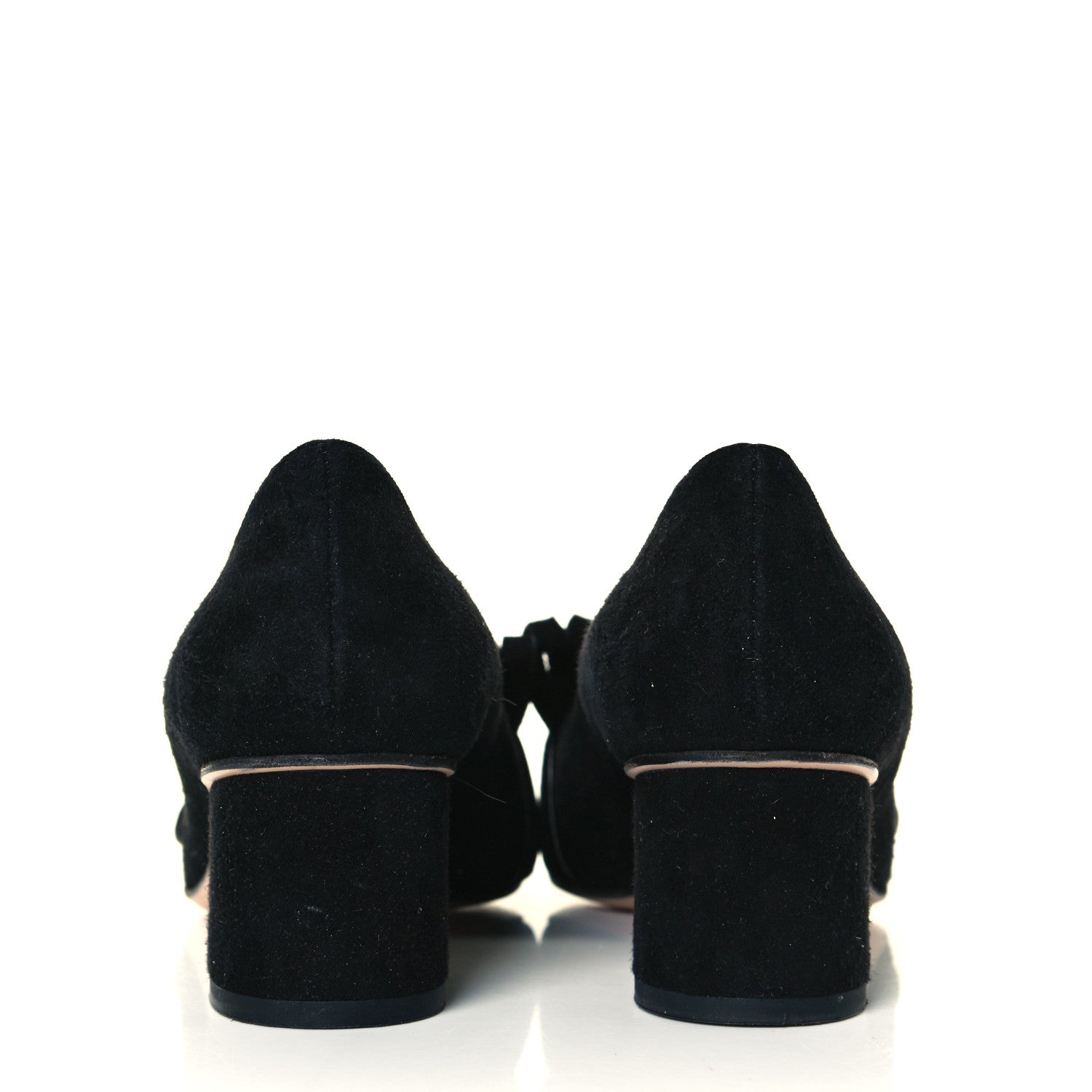 Gucci Kid Scamosciato GG Marmont Fringe 50mm Loafer Pumps 37.5 Black 5 of 12