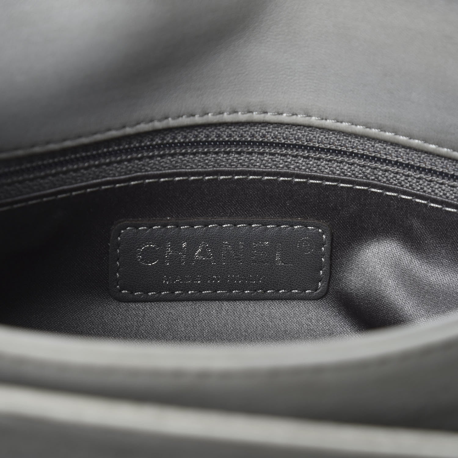 Chanel Lambskin Quilted Large 3 Flap Grey 7 of 10