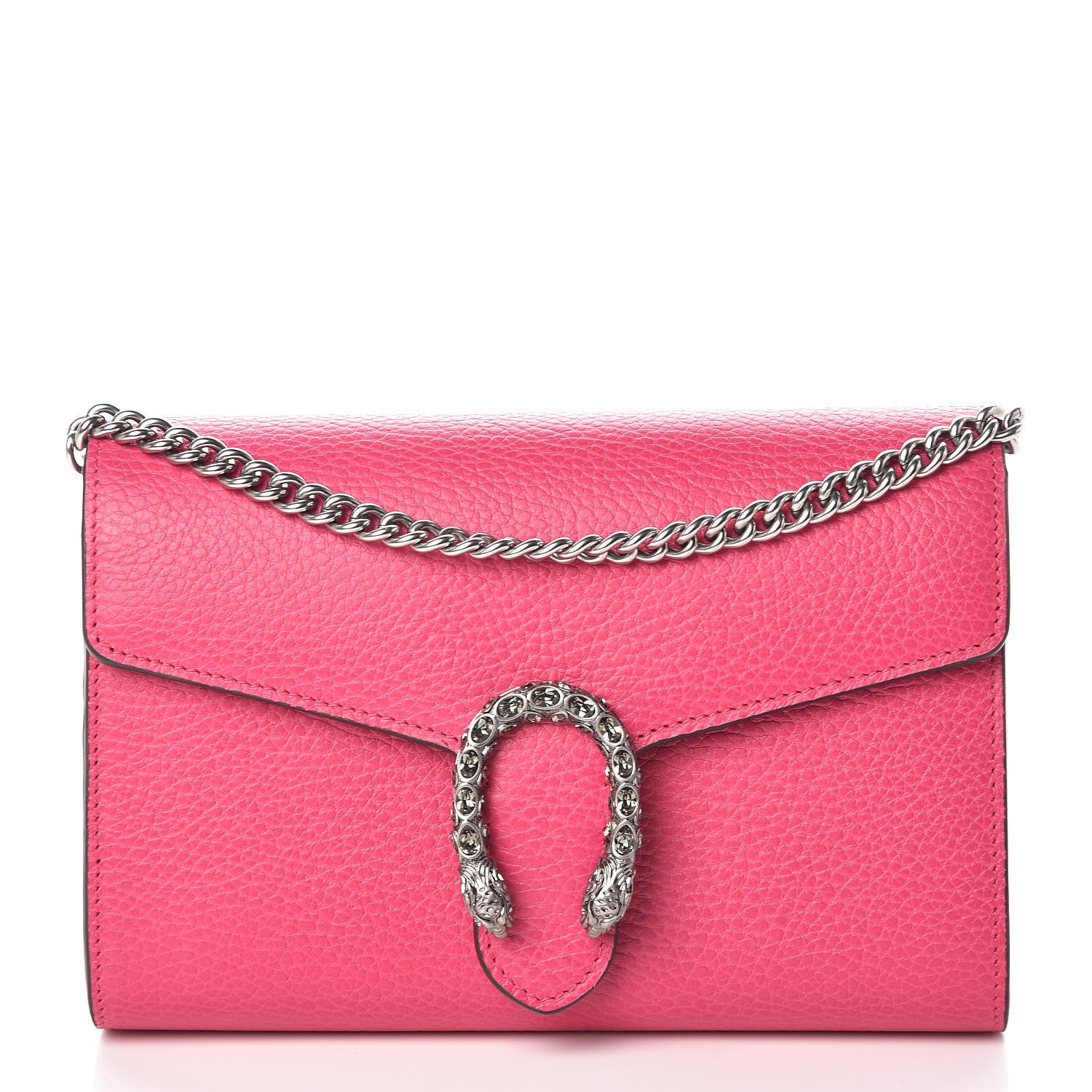 Gucci Dollar Calfskin Crystal Mini Dionysus Chain Wallet Box Pink 1 of 8