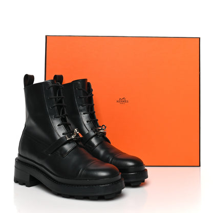 Hermes Glossed Calfskin Funk Ankle Boots 36.5 Black 8 of 8