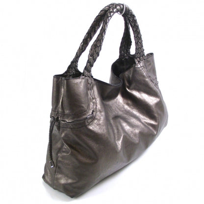 FASHIONPHILE SALVATOREFERRAGAMOLeatherWovenHandleToteMetallic 3 of 10