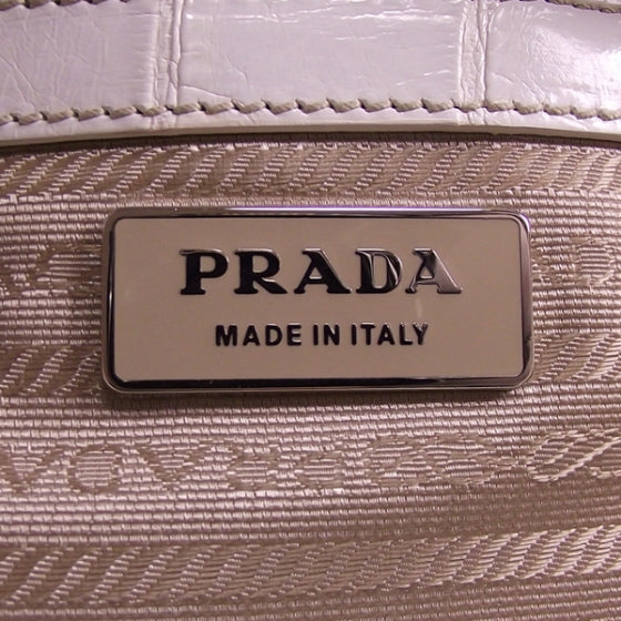 Prada Crocodile Frame Bowler White 10 of 13