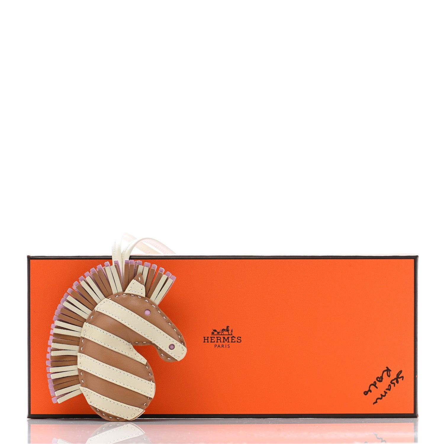 Hermes Milo Lambskin Geegee Savannah Bag Charm Craie Sesame Mauve Sylvestre 4 of 4