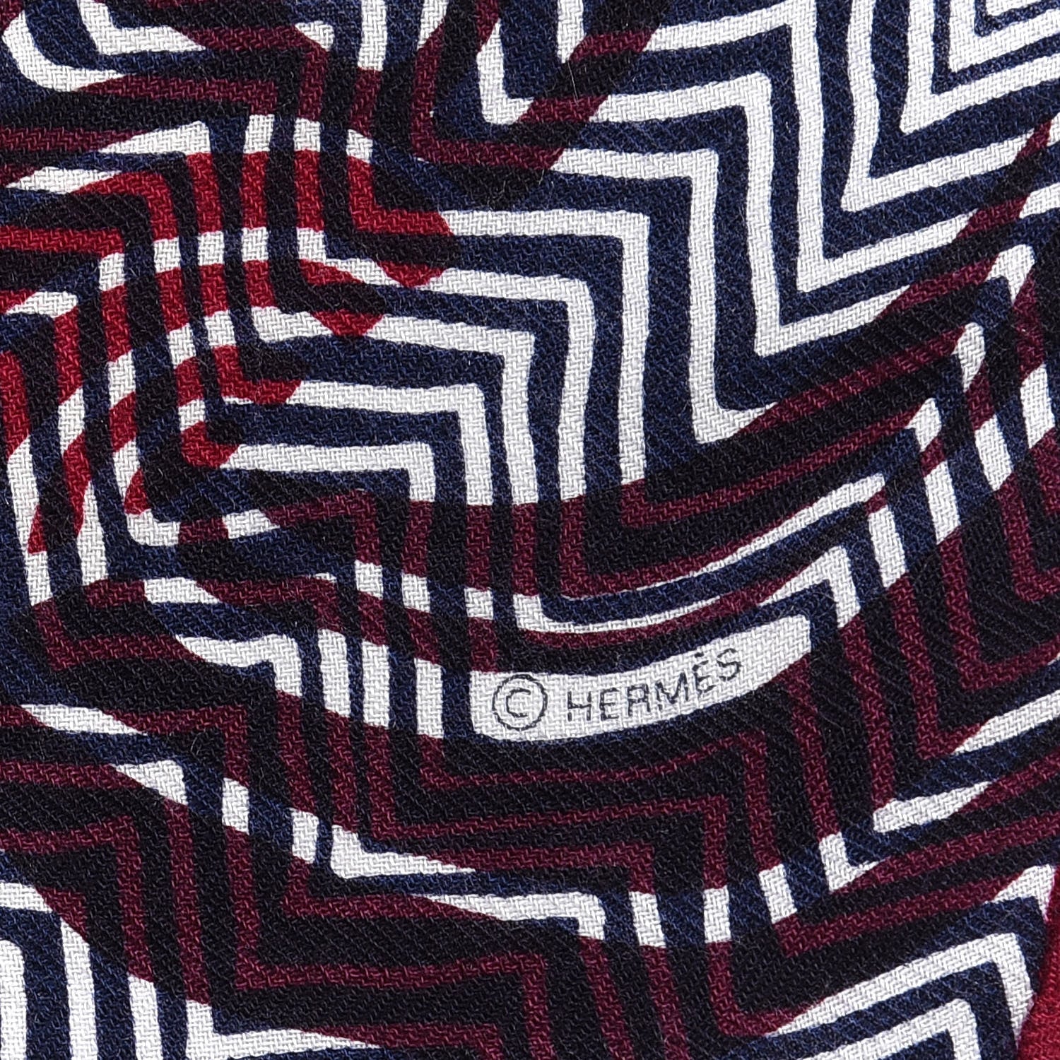 Hermes Cashmere Silk Losange Shawl MM Rouge Bougainvillea 5 of 5